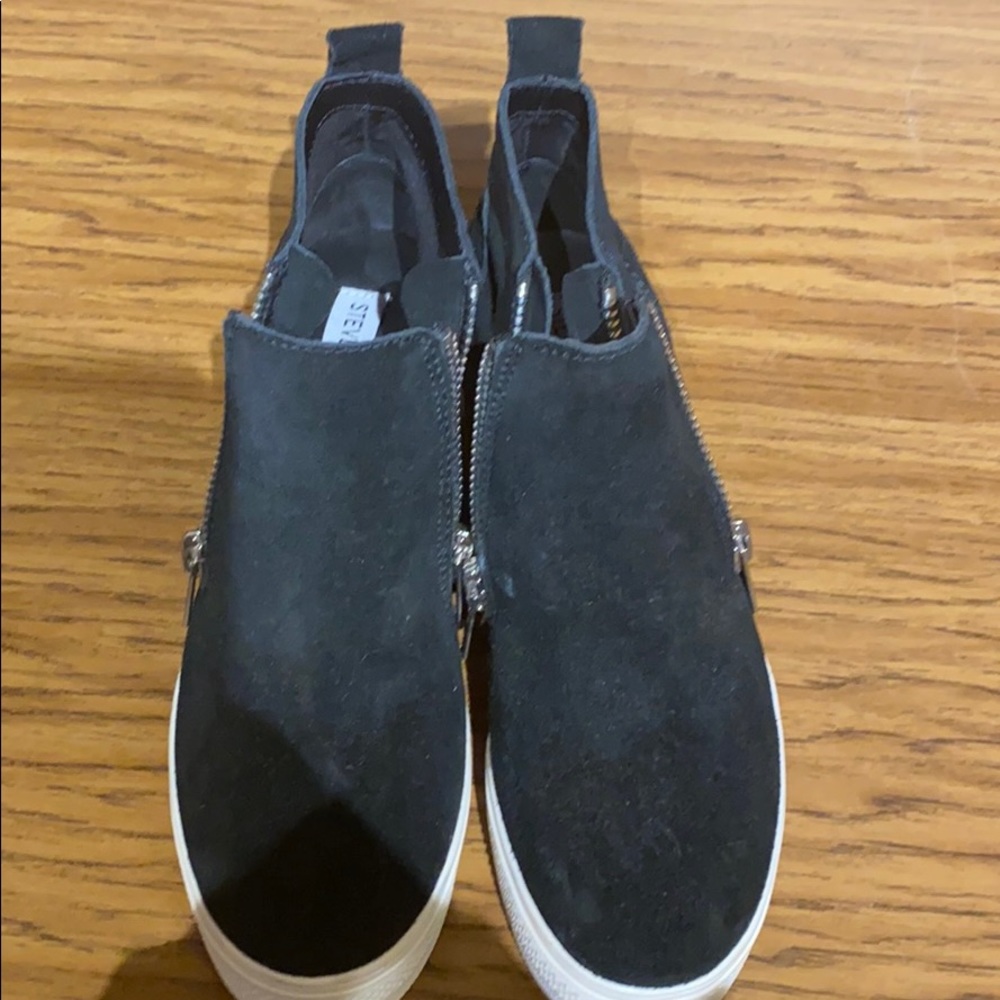 Steve Madden Black Wedge Sneakers